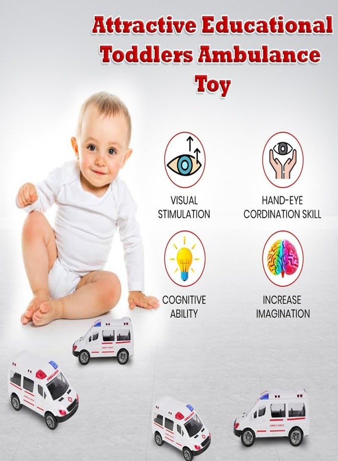 Asian Portable Plastic Pull Back Ambulance Toy for Kids 1 Piece (White) - Image 5